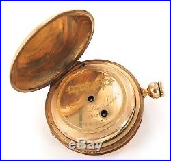 1800s STUNNING 18K GOLD CASE / CHAS. E PERRIN, GENEVA TWIN KEY POCKET WATCH