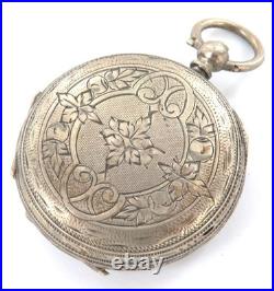 1800s Very Nice / Great Dial & Case /. 800 French Silver Key Wind Pocket Watch