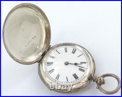 1800s Very Nice / Great Dial & Case /. 800 French Silver Key Wind Pocket Watch