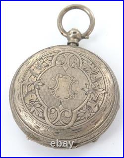 1800s Very Nice / Great Dial & Case /. 800 French Silver Key Wind Pocket Watch