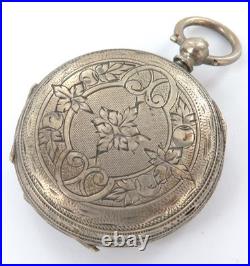 1800s Very Nice / Great Dial & Case /. 800 French Silver Key Wind Pocket Watch