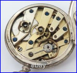 1800s Very Nice / Great Dial & Case /. 800 French Silver Key Wind Pocket Watch
