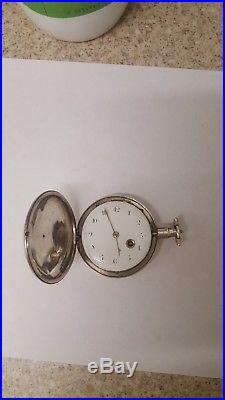 1802 sterling silver verge fusee english pocket watch with full hunter case