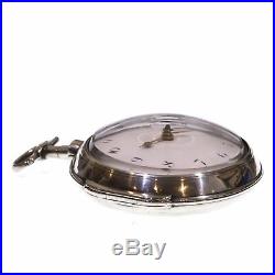 1804 Antique Pair Cased Silver Fusee Verge Pocket Watch