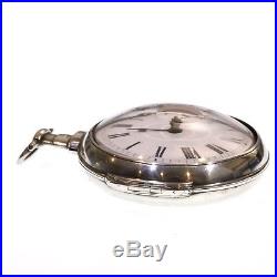 1806 Pair Cased Silver Fusee Verge Pocket Watch