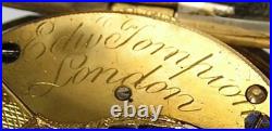 1814 E. Dw. Tompion London Chain Drive Verge Pair Case sterling 59mm Pocket Watch