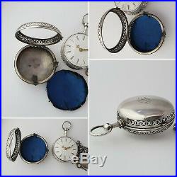1814 London verge fusee silver pair case quarter repeater pocket watch