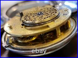 1815 Verge Fusee pair cased pocket watch solid silver good condition and working
