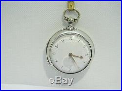 1821 Verge Fusee pair cased pocket watch solid silver v. Good condition working