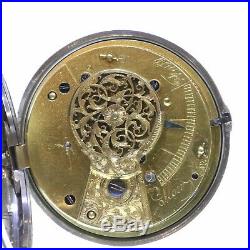 1831 Pair Cased Silver Fusee Verge Pocket Watch
