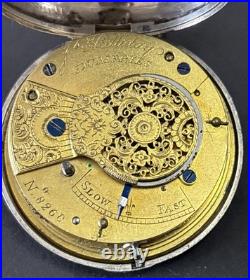 1838 J. Holliday Dumfries Chain Drive Sterling Silver Pocket Watch Pair Case