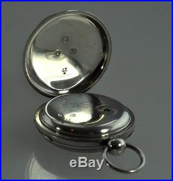 1847 F. B. Adams London Fusee Sterling Case Bullseye Crystal Pocket Watch Running