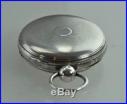 1847 F. B. Adams London Fusee Sterling Case Bullseye Crystal Pocket Watch Running