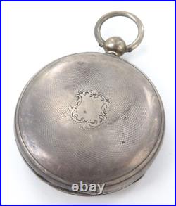 1851 English Sterling Silver Key Wind Open Face Pocket Watch Case