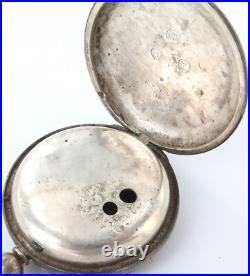1851 English Sterling Silver Key Wind Open Face Pocket Watch Case