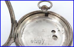 1851 English Sterling Silver Key Wind Open Face Pocket Watch Case