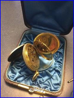 1861 Waltham 18K Solid Gold Double Hunter Pocket Watch Case w Key Fob, Box 1865