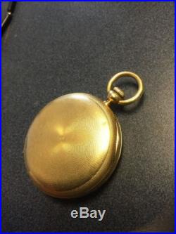 1861 Waltham 18K Solid Gold Double Hunter Pocket Watch Case w Key Fob, Box 1865