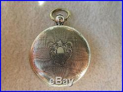 1863 Civil War Wm Ellery Waltham Pocket Watch in silver Eagle Case Beautiful