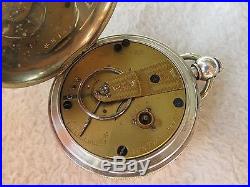 1863 Civil War Wm Ellery Waltham Pocket Watch in silver Eagle Case Beautiful