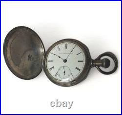 1865 ELGIN CIVIL WAR ERA 18 SIZE BARTLETT COIN SILVER POCKET WATCH Hunter Case