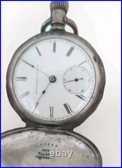 1865 ELGIN CIVIL WAR ERA 18 SIZE BARTLETT COIN SILVER POCKET WATCH Hunter Case