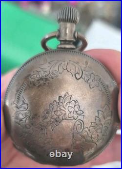 1865 WALTHAM CIVIL WAR ERA 18 SIZE BARTLETT COIN SILVER POCKET WATCH Hunter Case
