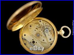 1870's PATEK PHILIPPE Antique Mens Midsize 50mm Hunter Case Pocket Watch 18K