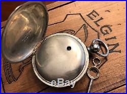 1871 Elgin B. W. Raymond 15j Key Wind Pocket Watch 18s Silveroid Case Railroad