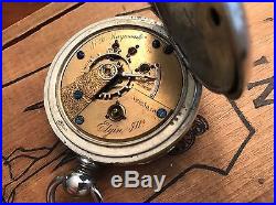 1871 Elgin B. W. Raymond 15j Key Wind Pocket Watch 18s Silveroid Case Railroad