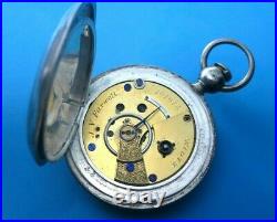 1871 keywind hunting case pocket watch 11j coin silver J V Farwell Chicago