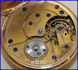 1872 Elgin 11j 10s 18k Gold Gail Borden Dbl Hunter Case Key Wind Pocket Watch
