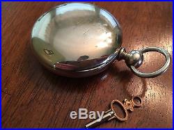 1872 Elgin San Francisco MD Ogden 15j Key Wind Pocket Watch 18s Oresilver Case
