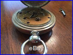 1872 Elgin San Francisco MD Ogden 15j Key Wind Pocket Watch 18s Oresilver Case