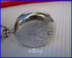 1872 Waltham P. S. BARTLETT Key Wind Pocket Watch COIN SILVER HUNTER CASE 18s Runs