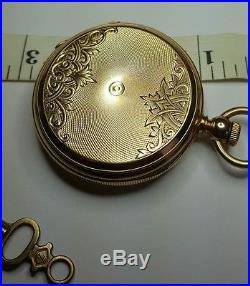1873 AMERICAN WATCH APPLETON TRACY & CO 16K SOLID GOLD CASE 10s key wound pocket