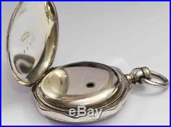 1873 ELGIN COIN SILVER KEYWIND 18 Size Hunting Case Pocket Watch withBoxed Case