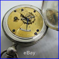 1873 Elgin Chas Fargo Coin Silver KW Key WInd Hunter Case Pocket Watch Early