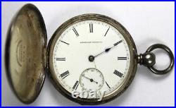 1875 Waltham Crescent Garden 14s 7j Coin Silver Hunter Case Pocket Watch Repair