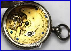 1875 Waltham Crescent Garden 14s 7j Coin Silver Hunter Case Pocket Watch Repair