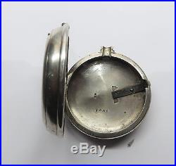 1877 Antique Chester silver verge / Fusee Pair Case pocket watch cases only