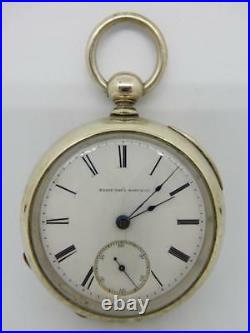 1878 Elgin Open Face Pocket Watch, With Silveroid Case #pw11