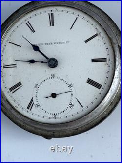 1879 Elgin Key Wind Pocket Watch, Coin Silver Hunter Case, Runs And Stops