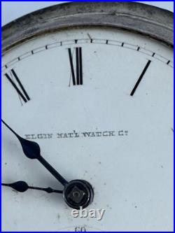 1879 Elgin Key Wind Pocket Watch, Coin Silver Hunter Case, Runs And Stops