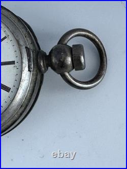 1879 Elgin Key Wind Pocket Watch, Coin Silver Hunter Case, Runs And Stops