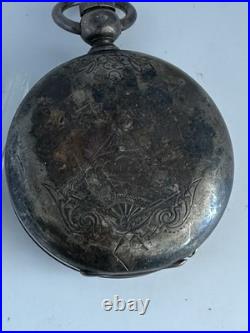 1879 Elgin Key Wind Pocket Watch, Coin Silver Hunter Case, Runs And Stops