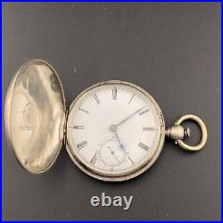 1879 Waltham Broadway 1877 Coin Silver 18s Hunter Case Key Wind Pocket Watch