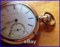 1880 Elgin Pocket Watch, 15 Jewels, Size 16 Dueber 14k Gold Filled Hunter Case