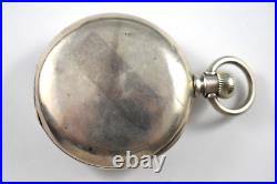 1880 Hampden Railway 18s 15J Sidewinder Pocket Watch withCoin Silver Case lot. Fb