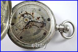 1880 Hampden Railway 18s 15J Sidewinder Pocket Watch withCoin Silver Case lot. Fb